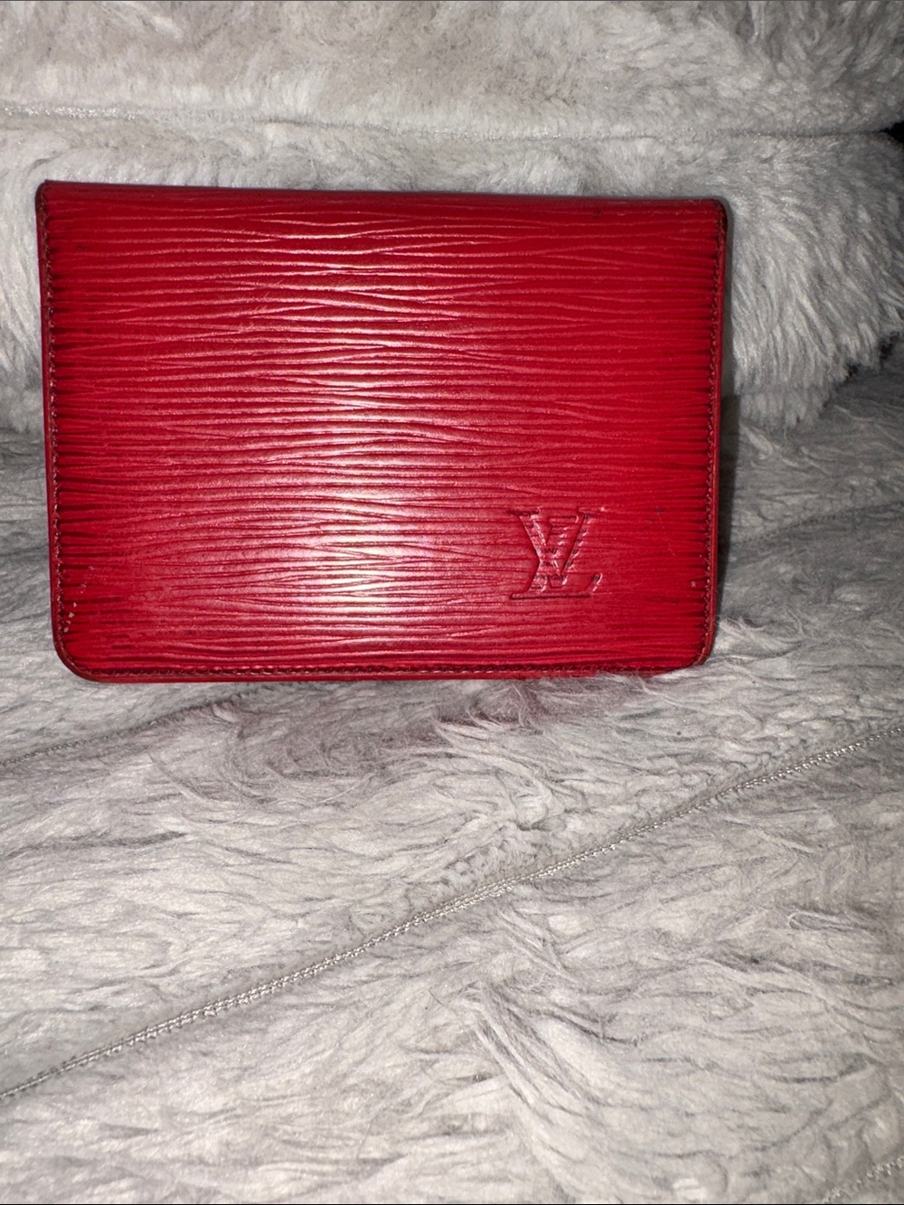 Louis Vuitton Red Epi Leather Card Case Wallet